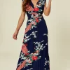 Navy Peacock Floral Summer Maxi Dress -UK Skirt Sales 2023 01 24 2019 ELLA Naomi RubyRocks11641