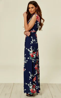 Navy Peacock Floral Summer Maxi Dress 7 Navy Peacock Floral Summer Maxi Dress -UK Skirt Sales 2023 01 24 2019 ELLA Naomi RubyRocks11655