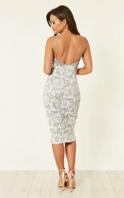 Tammy Lace Midi Dress Grey/White -UK Skirt Sales 2023 2018 04 04 Ella Megan GirlInMind17262