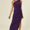 Angelina Purple One Shoulder Maxi Bridesmaid Dress