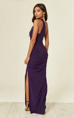Angelina Purple One Shoulder Maxi Bridesmaid Dress -UK Skirt Sales 2023 2018 09 12 Tom Shree Revie99750