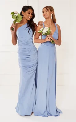 Exclusive Angelina Blue One Shoulder Maxi Bridesmaid Dress -UK Skirt Sales 2023 2019 02 15 ella Shree RevieLondon5804