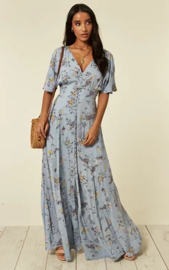 Kayla – Button Through Blue Maxi Dress -UK Skirt Sales 2023 2019 03 20 Ella Ming Bluevanilla1579