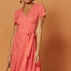 Penelope Wrap Midi Dress In Red Ditsy Print 1 Penelope Wrap Midi Dress In Red Ditsy Print -UK Skirt Sales 2023 2019 06 10 Jen Shree CharlieHoliday7064