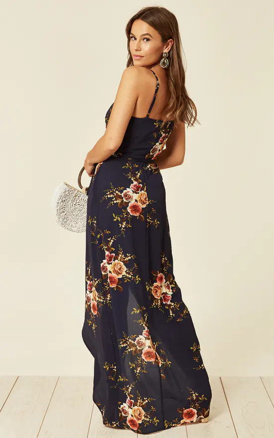 Exclusive Mia Navy Floral Wrap Dress 4 Exclusive Mia Navy Floral Wrap Dress - Image 2