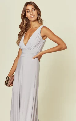 Lana Dove Grey Maxi Bridesmaid Dress -UK Skirt Sales 2023 2019 07 31 Susie Dom RevieLondon61350