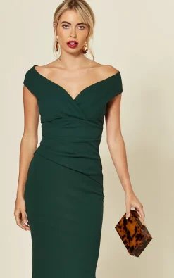 Bardot Pleated Occasion Maxi Dress In Emerald Green -UK Skirt Sales 2023 2019 09 04 Susie Amy Goddiva101372