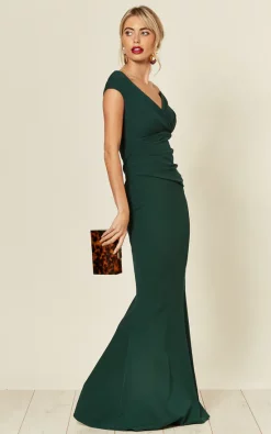 Bardot Pleated Occasion Maxi Dress In Emerald Green -UK Skirt Sales 2023 2019 09 04 Susie Amy Goddiva101374