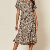 Short Sleeve Wrap Midi Dress In Leopard Print -UK Skirt Sales 2023 2019 11 25 Jen Shree AngelEye248585