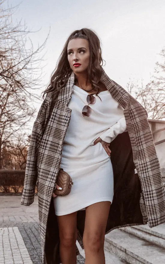 Ecru Off Shoulder Midi Dress With Long Sleeves 5 Ecru Off Shoulder Midi Dress With Long Sleeves - Image 3