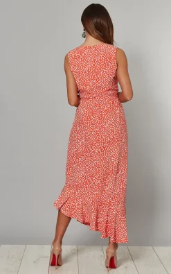 Fiona Asymmetric Wrap Front Maxi Dress In Red Print -UK Skirt Sales 2023 2020 01 22 Tom Naomi BlueVanilla313214