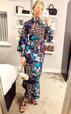 Multi Print Long Chiffon High Neck Tea Dress -UK Skirt Sales 2023 2021 01 15 Megan Sasha Angeleye39