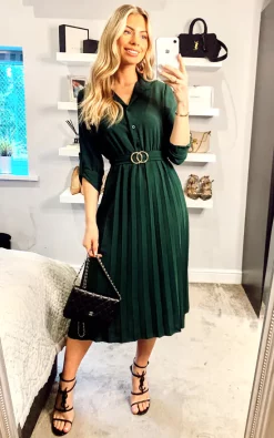Belted Shirt Midi Dress In Green 8 Belted Shirt Midi Dress In Green -UK Skirt Sales 2023 2021 02 05 Megan Sasha Mela11