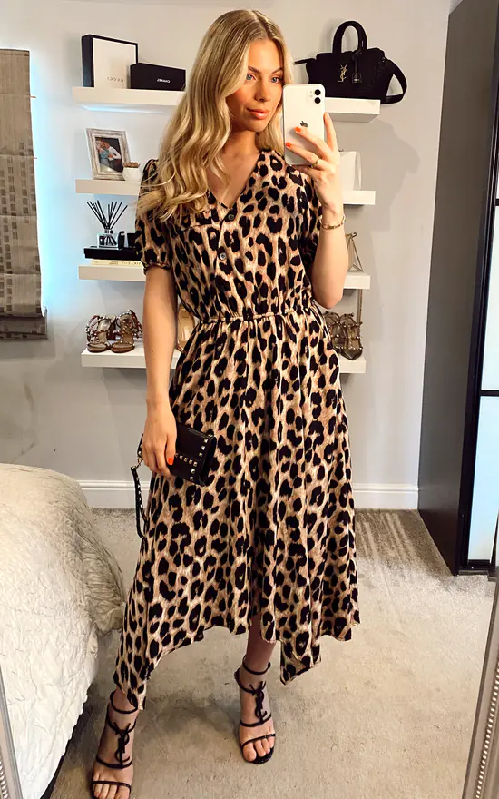 Jolie Moi Nana Hanky Hem Dress, Pink Animal 3 Jolie Moi Nana Hanky Hem Dress, Pink Animal