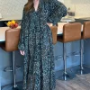 Mara Leopard Print Tiered Maxi Dress In Khaki -UK Skirt Sales 2023 2021 04 19 Megan Naomi BlueVanilla18