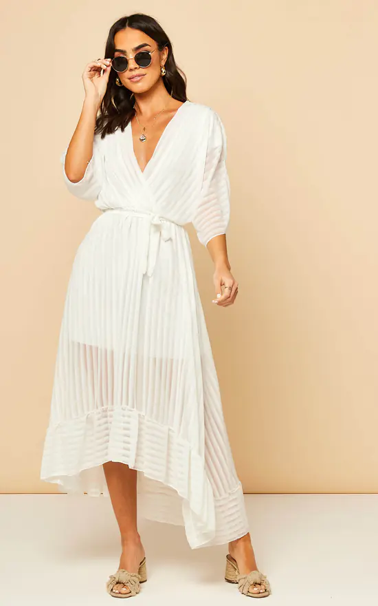 Cream Plunge Maxi Dress 4 Cream Plunge Maxi Dress - Image 2