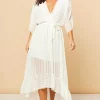 Cream Plunge Maxi Dress