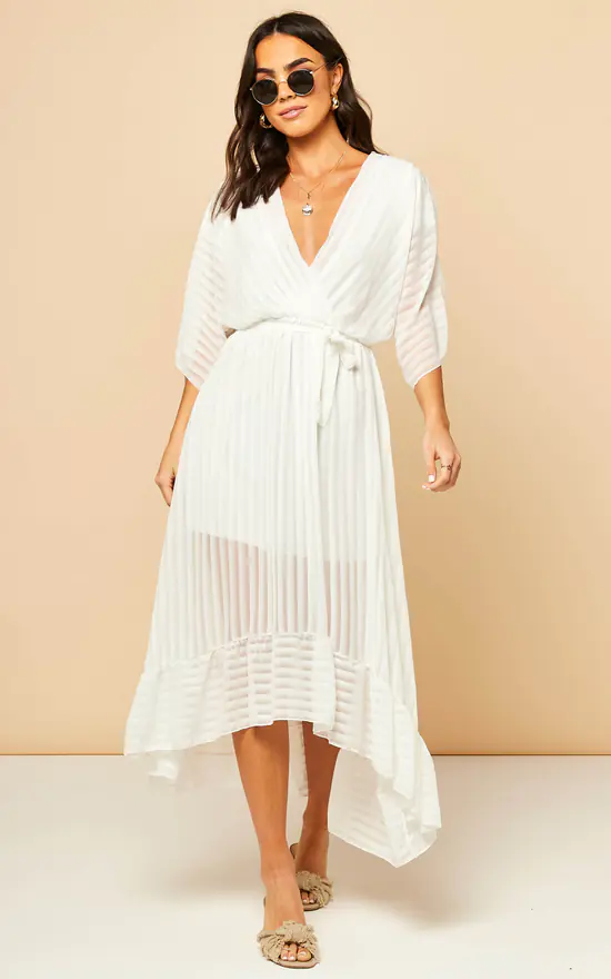 Cream Plunge Maxi Dress 3 Cream Plunge Maxi Dress
