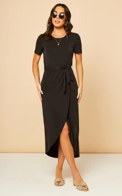 Object Midi Jersey Wrap Dress In Black -UK Skirt Sales 2023 2021 06 25 SF TOM Mollie Object0466