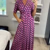 Coleen Wrap Maxi Dress, Fuschia -UK Skirt Sales 2023 2021 07 26 Megan Sasha JolieMoi23