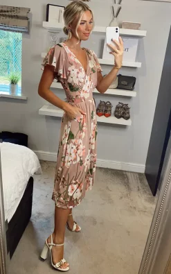 Jolie Moi Chailee Midi Dress, Dusty Pink -UK Skirt Sales 2023 2021 07 26 Megan Sasha JolieMoi52