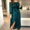 Bardot Green Leopard Print Wrap Dress With Front Slit In Navy 1 Bardot Green Leopard Print Wrap Dress With Front Slit In Navy -UK Skirt Sales 2023 2021 08 17 Megan D.anna 0389