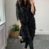 Black Oversized Shirt Dress With Feather Tassel Look Embroidery 1 Black Oversized Shirt Dress With Feather Tassel Look Embroidery -UK Skirt Sales 2023 2021 09 16 Megan Naomi CYboutique31