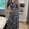 Jolie Moi Acadia Abstract Floral Print Wrap Maxi Dress, Navy/White -UK Skirt Sales 2023 2021 09 22 Megan Sasha JolieMoi73