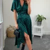 Green/Navy Leopard Plunge Neck Floral Print Midi Wrap Dress 1 Green/Navy Leopard Plunge Neck Floral Print Midi Wrap Dress -UK Skirt Sales 2023 2021 09 27 Megan Naomi Danna13