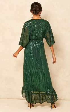 Sequin Plunge Maxi Dress In Forest Green 9 Sequin Plunge Maxi Dress In Forest Green -UK Skirt Sales 2023 2021 11 01 Jen Shree Bella Blue20360