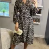 Floral Print Long Sleeve Midi Wrap Dress In Black And White -UK Skirt Sales 2023 2021 11 16 Sasha Danna42