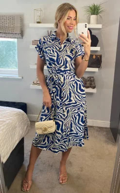 Yumi Zebra Print Shirt Dress In Blue 8 Yumi Zebra Print Shirt Dress In Blue -UK Skirt Sales 2023 2022 02 04 Sasha Yumi19