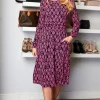 Jolie Moi Kalani Long Sleeve Midi Dress, Navy Geo -UK Skirt Sales 2023 2022 02 10 Sasha JolieMoi115