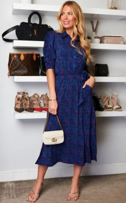 Jolie Moi Animal Print Shirt Dress, Blue Animal 8 Jolie Moi Animal Print Shirt Dress, Blue Animal -UK Skirt Sales 2023 2022 02 10 Sasha JolieMoi119