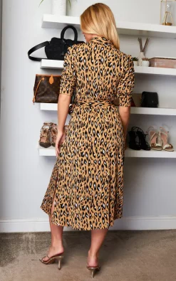 Jolie Moi Animal Print Shirt Dress, Camel Animal -UK Skirt Sales 2023 2022 02 10 Sasha JolieMoi97