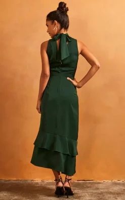 Ruffle Hem High Neck Sleeveless Dress In Green 9 Ruffle Hem High Neck Sleeveless Dress In Green -UK Skirt Sales 2023 2022 03 01 TOM Julia Bella Blue6550