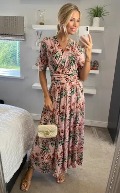 Molly Jersey Maxi Dress In Pink Floral -UK Skirt Sales 2023 2022 03 21 Sasha JolieMoi1