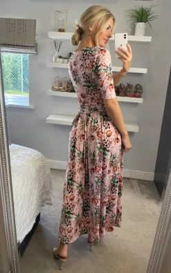Molly Jersey Maxi Dress In Pink Floral -UK Skirt Sales 2023 2022 03 21 Sasha JolieMoi7