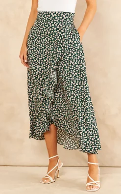 Sarta Green Floral Print Midi Wrap Skirt 8 Sarta Green Floral Print Midi Wrap Skirt -UK Skirt Sales 2023 2022 03 24 SF TOM Mollie Sarta18631
