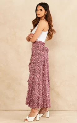 Sarta Floral Print Wrap Skirt In Fuchsia & White -UK Skirt Sales 2023 2022 03 24 SF TOM Naomi Sarta18466