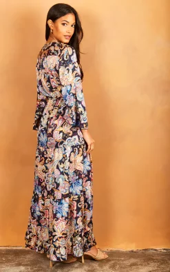 Angel Sleeve Paisley Maxi Dress In Blue -UK Skirt Sales 2023 2022 03 31 Jen Julia Bella Blue21994