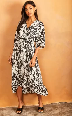 Short Sleeve Leopard Print Midi Dress In White -UK Skirt Sales 2023 2022 03 31 Jen Julia Bella Blue22139