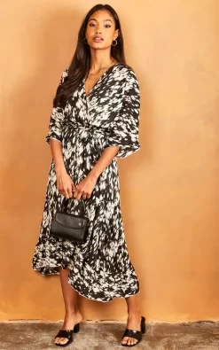 Short Sleeve Leopard Print Midi Dress In Black -UK Skirt Sales 2023 2022 03 31 Jen Julia Bella Blue22174