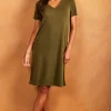 Pieces V Neck T Shirt Dress In Khaki -UK Skirt Sales 2023 2022 04 25 Jen Julia Pieces32526