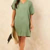 Tunica Oversized Beach Mini Dress Khaki Green 1 Tunica Oversized Beach Mini Dress Khaki Green -UK Skirt Sales 2023 2022 05 10 Mollie OST41595
