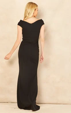 Bardot Pleated Occasion Maxi Dress In Black -UK Skirt Sales 2023 2022 05 31 Jen Amy Goddiva39764