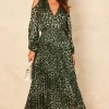 Traffic People Green Animal Print Midi Dress With Glitter Threads -UK Skirt Sales 2023 2022 07 19 Jen Chynna TrafficPeople56894 2