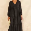 Oversized V Neck Midi Smock Long Sleeve Black Dress 1 Oversized V Neck Midi Smock Long Sleeve Black Dress -UK Skirt Sales 2023 2022 09 02 Jen Shree Gini75689