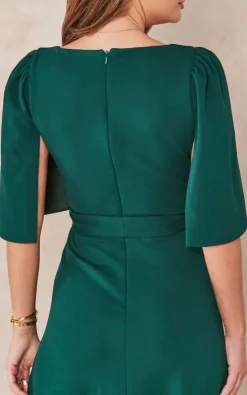 Anna Green Cape Split Sleeve Mock Wrap Dress With Side Split -UK Skirt Sales 2023 2022 09 13 Tom Chynna EdieB10308