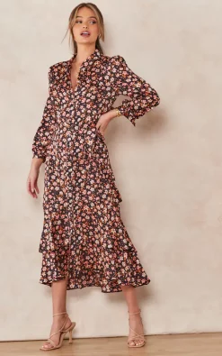 Courteney Floral Printed Shirt Dress With Ruffle Hem -UK Skirt Sales 2023 2022 09 13 Tom Chynna EdieB10620